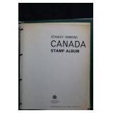 CANADA STAMP ALBUM WITH ASSORTED CANADIAN STAMPS