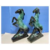 2 Blue Mountain Pottery Large Rearing Horses