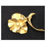 Vintage Flower Brooch Signed Boucher