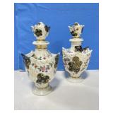 2 Hand Painted Decanters