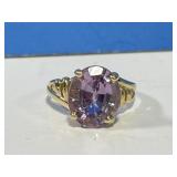 14 Kt Gold Amethyst Ring Size 5 3/4