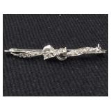 Sterling / Clear Stone Brooch 925