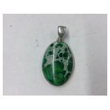 Pendant 925 With Green Stone