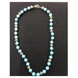 Sterling Turquoise Beaded Necklace Stamped 925