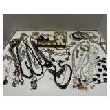 Box of Assorted Costume Jewelry, 3 Watches & PIns