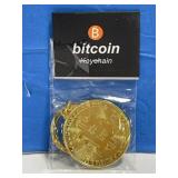 Gold-tone Bitcoin Keychain