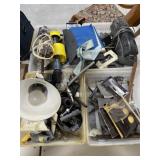 4 trays, electrical components, light, telephone