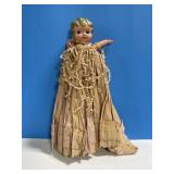 Celluloid Doll with Paper Dress, 15 " tall