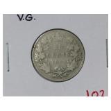 1883 Vg Canadian Silver 25 Cents