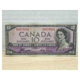 1954 Canadian Devil Face $10 Banknote VF-EF