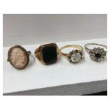 4 Assorted Costume Rings Size 4 To 10