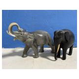 2 Elephants - Ceramic with Blue Makers Stamp and