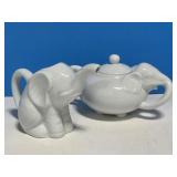 Elephant Creamer & Covered Sugar Bowl