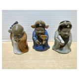 3 Asian Pottery Figures