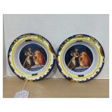 Pair of Lady and the Tramp Plastic Bowls Catelli