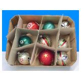 9 Vintage  Christmas Tree Balls