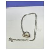 Sterling Puffy Heart Charm dated 1947 on a 15 "