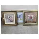 3 Framed Decorator Prints - Flowers