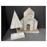 Rustic Church and Tree Decor