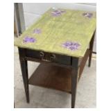 Side Table with Painted Top