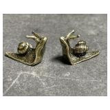 Miniature Brass Sculptures - 2 Snails