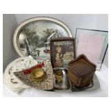 Metal Trays, Coasters, Pottery etc.