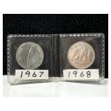 1967-68 Canadian Silver 10 Cent Coins