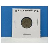 1930 Canadian 10 Cent Coin