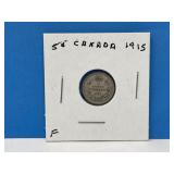 1915 Canadian 5 Cent Coin F