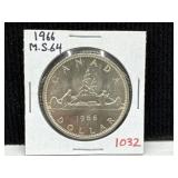 1966 Canadian Silver Dollar (M.S.64)