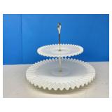 Fenton Milkglass 2 Tier Dessert Tray