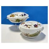 2 Royal Worcester Evesham Lidded Casserole Dishes