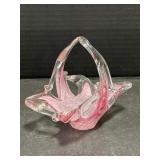 Pink Art Glass Dish