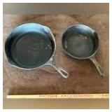 #5 and #8 cast iron pans 8 and 10 inches