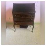 Queen Anne style secretary desk with three drawers
