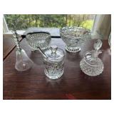 Lot of clear glass items