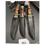 Set of 3 knives 2-11” 1- 10”. Stainless steel Pakistan