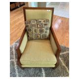 Sam Moore exposed wood arm chair in chestnut finish