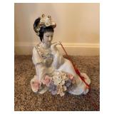 2 porcelain Geisha figures 8 1/2" x 11"