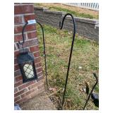 2 shepherds hooks, lantern, 4 plant cages, solar stem