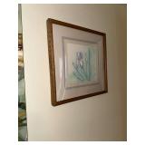 Pair of signed watercolor iris pictures