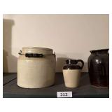 Apple butter jar, crock pail w/handle