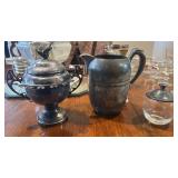 WR Rogers Quadruple Silver Plate New York # 57 pedestal bowl, pitcher, condiment jar