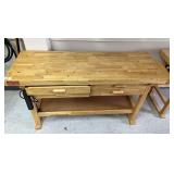 Windsor Design 60” workbench w/ 4 drawers, wood vise