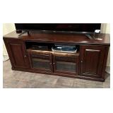 Large TV entertainment stand w/ distressed trim