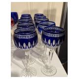 10 Colbalt Blue  Waterford Crystal Claredon wine Hock stemware