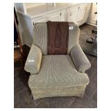 Hickory Chair Co upholstered swivel arm chair