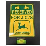 John Deere Reserved Parking Sign