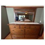 Mission Style Dresser with Attached Mirror