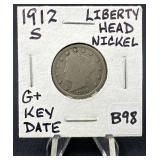 1912-S Liberty Head Nickel - Key Date